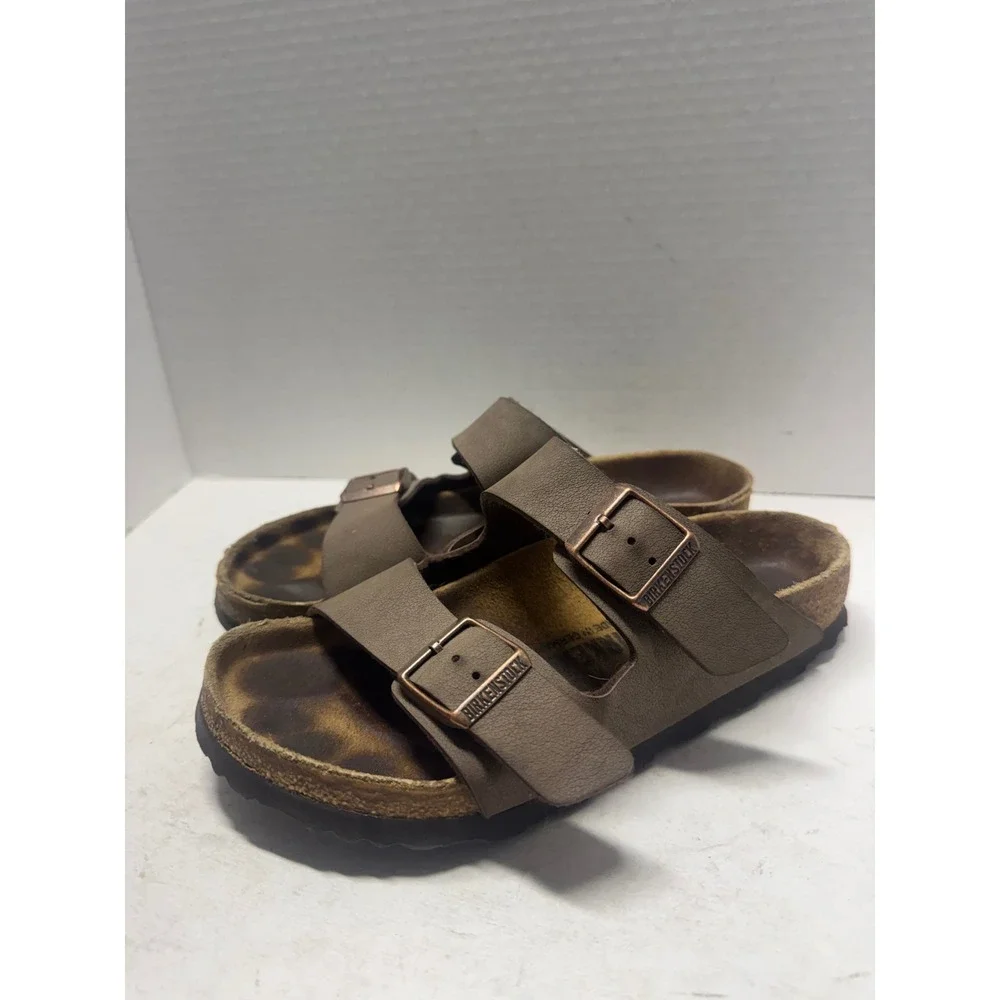 Birkenstock Arizona Mocha Birkibuc Two Strap Sandals Brown 38  W 7.5 M 5